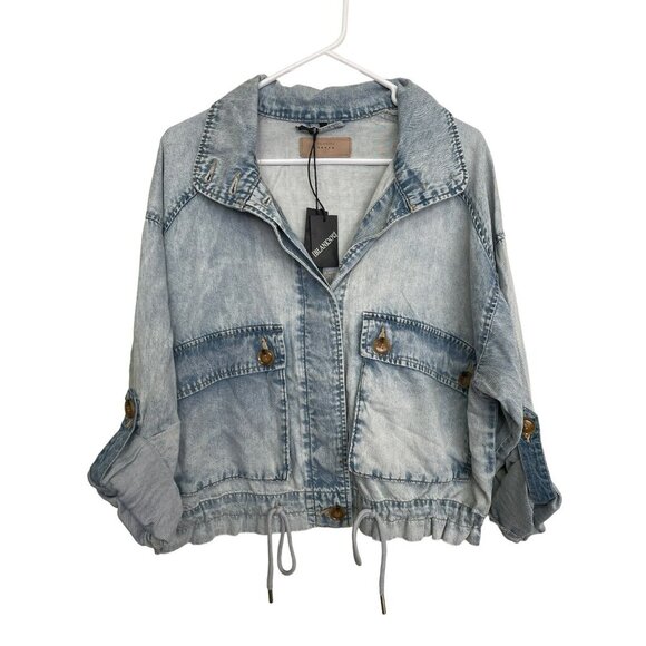 Blank NYC Oversized Denim Chambray Shirt Jacket  Size Small - Picture 5 of 8